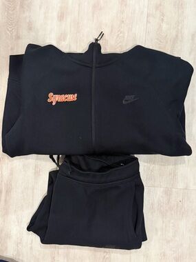 Nike Black Quarter-Zip Sweatshirt with Orange Syracuse Script